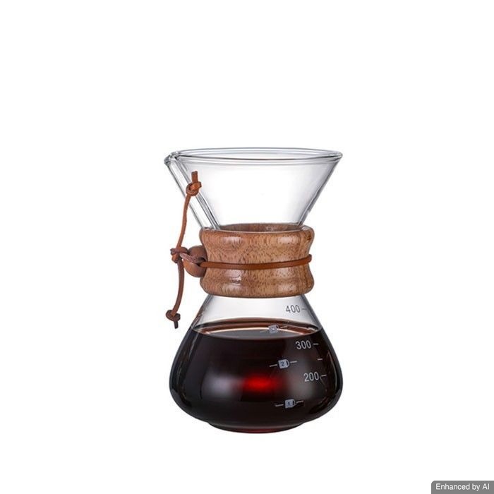 Coffee Glass Server with Wood Handle (400ml)