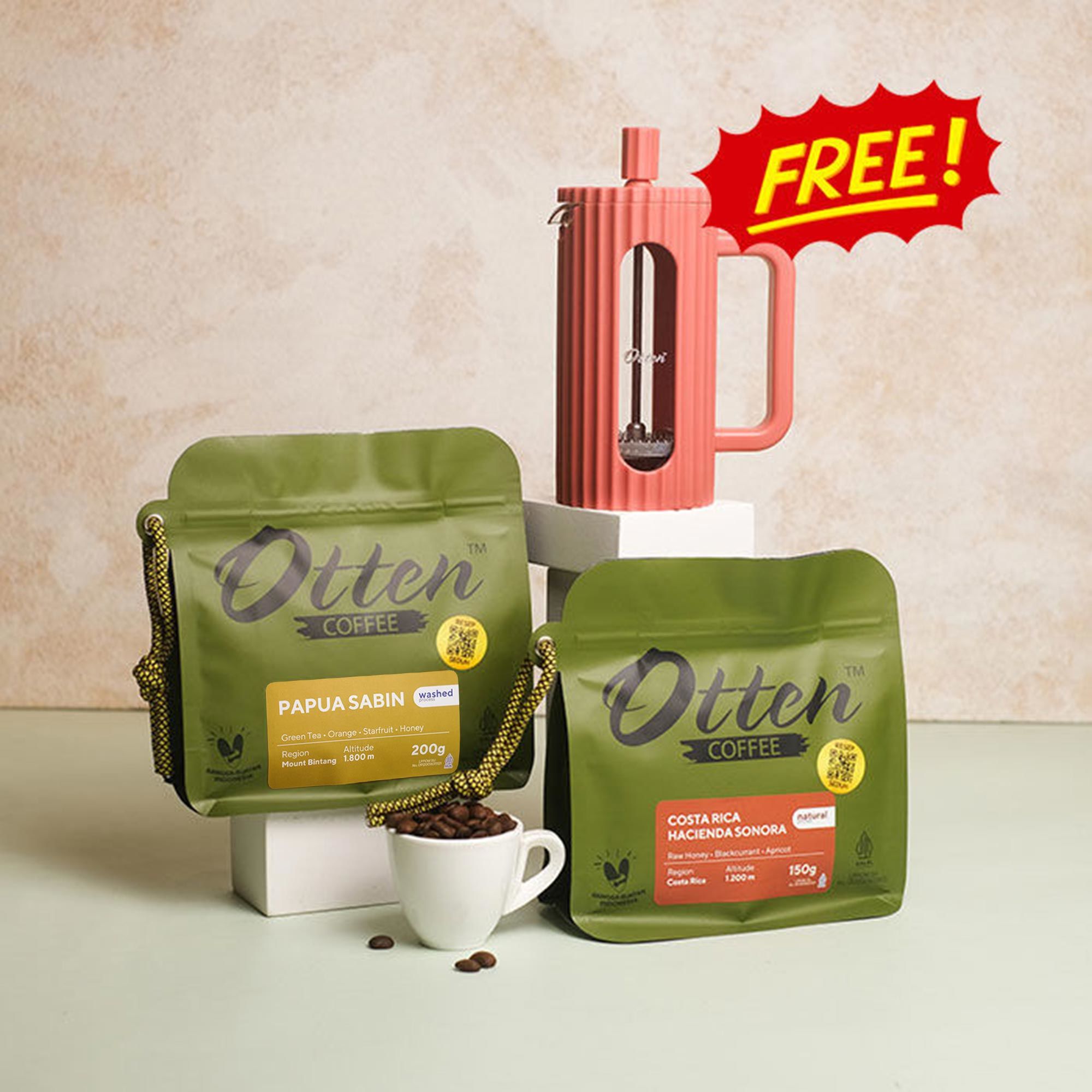 Paket Biji Kopi dan Alat Kopi