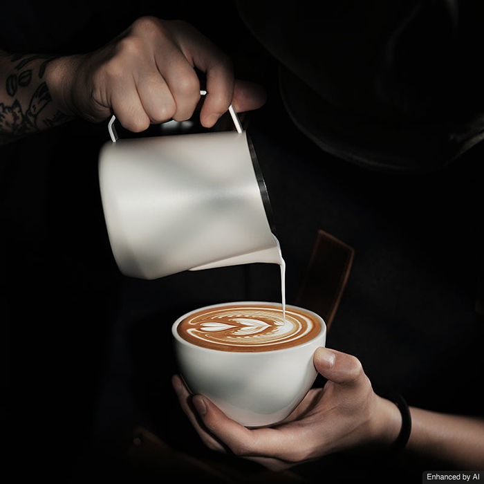 MHW-3BOMBER - GT Milk Jug 600ml Barista Latte Art U Shape Spout - Pitcher Susu Off White