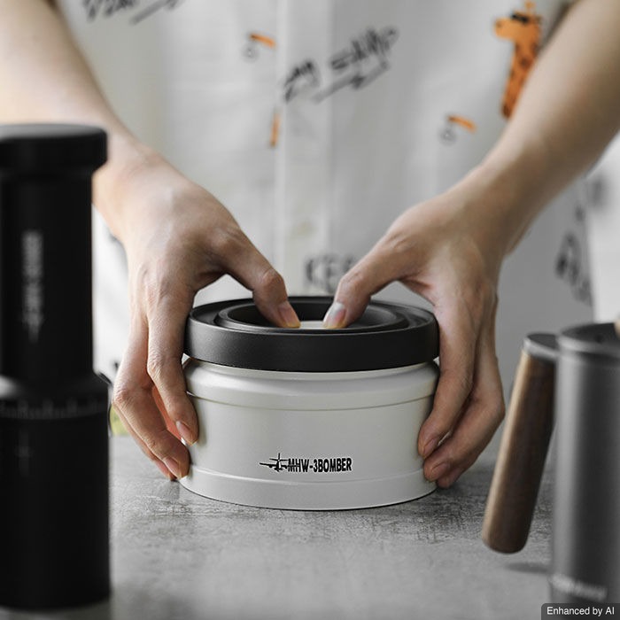 MHW-3BOMBER - Coffee Canister Vacuum Sealed 750ml - Toples Kopi Stainless Steel Kedap Udara