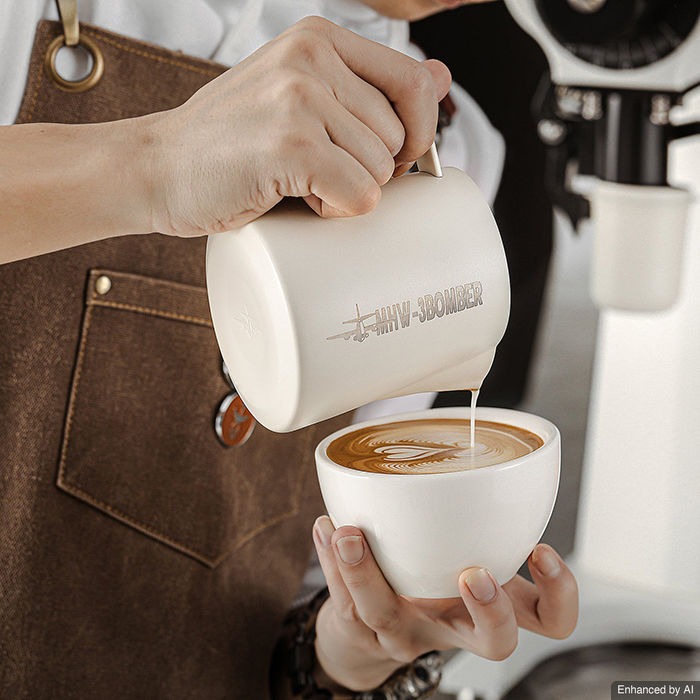 MHW-3BOMBER - 5.0 Milk Jug 400ml Barista Latte Art - Pitcher Susu Off White