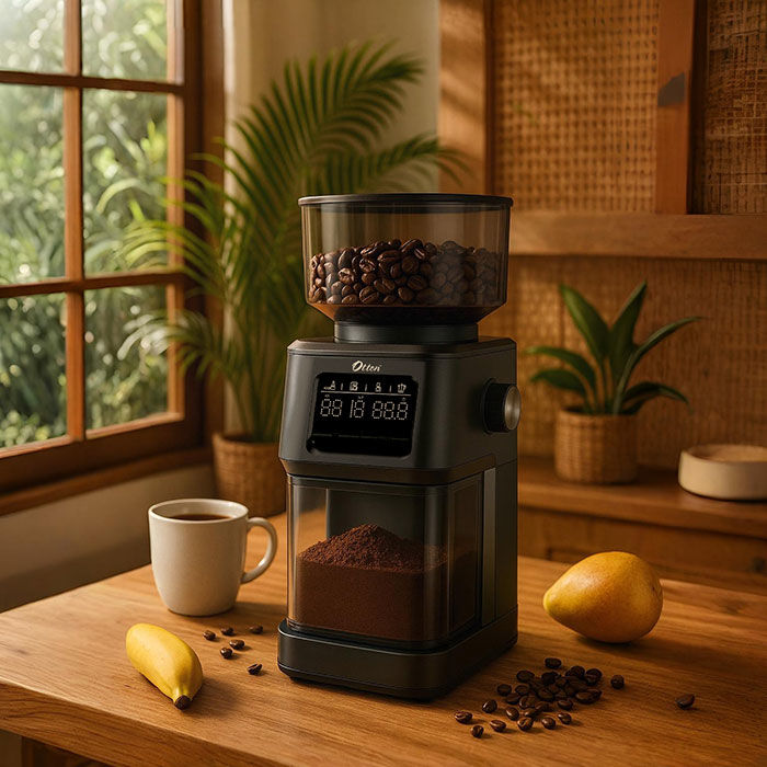 Otten Grindio - Smart Electric Coffee Grinder Stainless Burr with Portafilter Holder