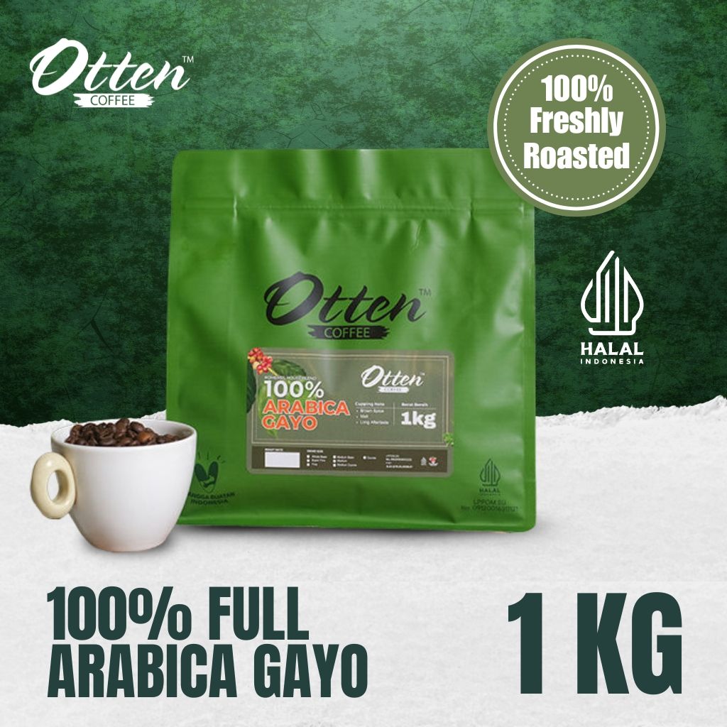 Biji Bubuk Kopi 100% Full Arabica Gayo Komersil House Blend 1kg Otten Coffee