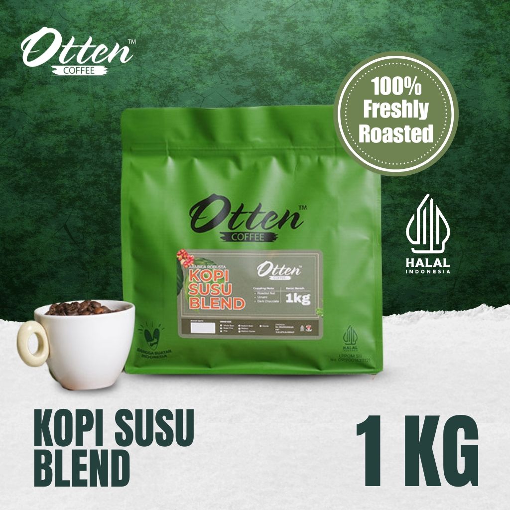 Kopi Susu Blend 1kg Biji Bubuk Kopi Arabica Robusta Otten Coffee