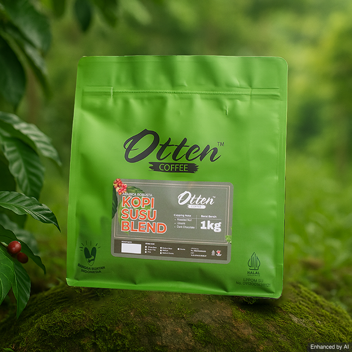 Kopi Susu Blend 1kg Biji Bubuk Kopi Arabica Robusta Otten Coffee