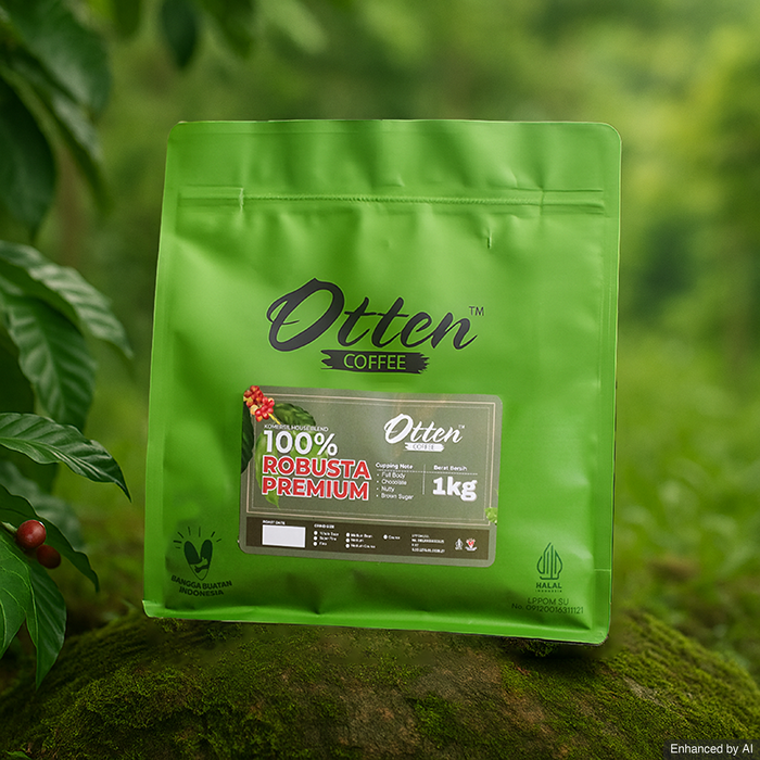 Biji Bubuk Kopi 100% Full Robusta Premium House Blend 1kg Otten Coffee