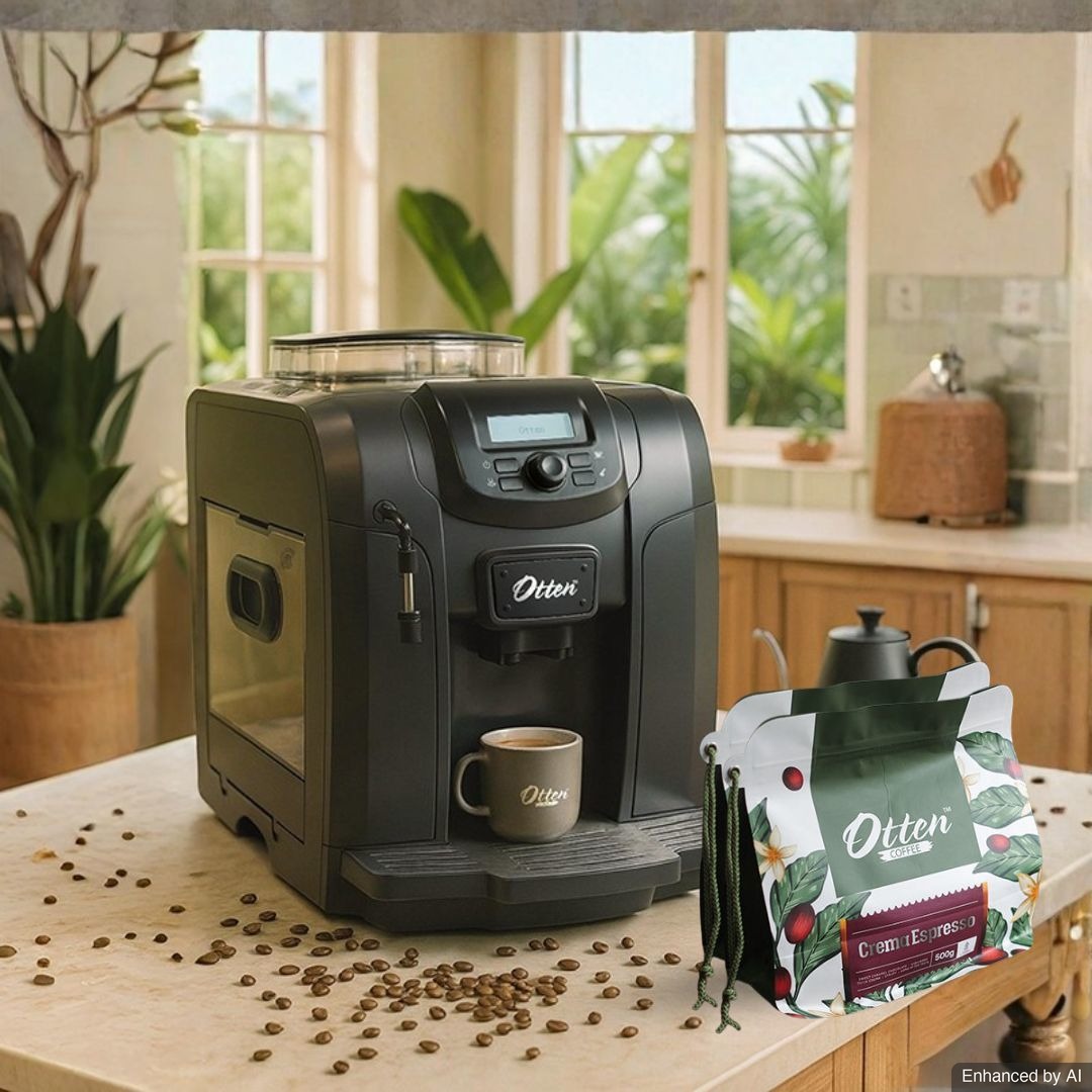 Paket Otten 715 - Mesin Kopi Otomatis + Crema Espresso Kopi House Blend 500gr 2bks