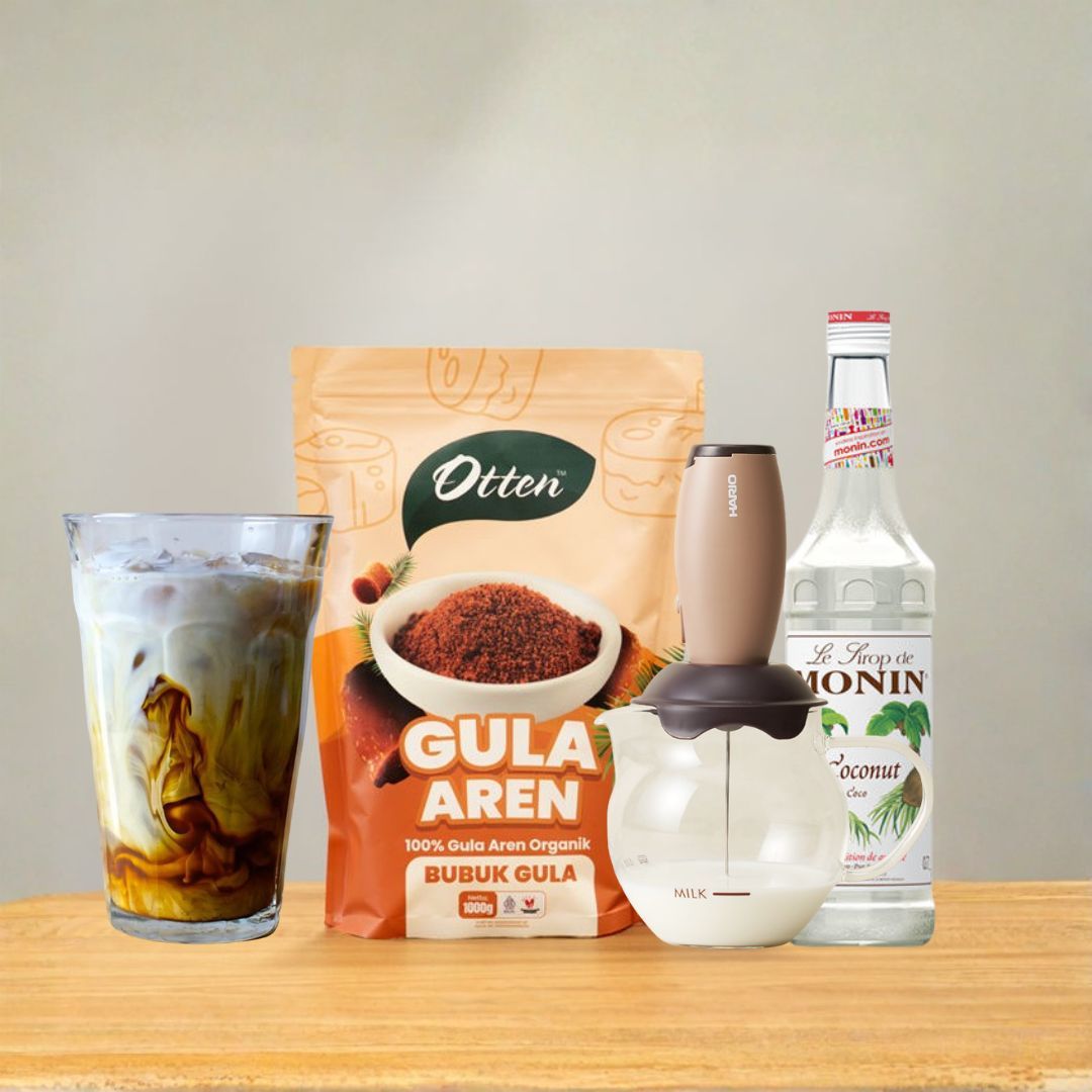 Paket Bundling Coconut Aren Latte + Pembuih Susu dengan Jug