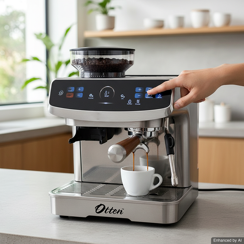 Otten Core X2 – Smart Touch Coffee Machine with Built-in Grinder / Mesin Kopi Espresso Layar Sentuh Thermoblock