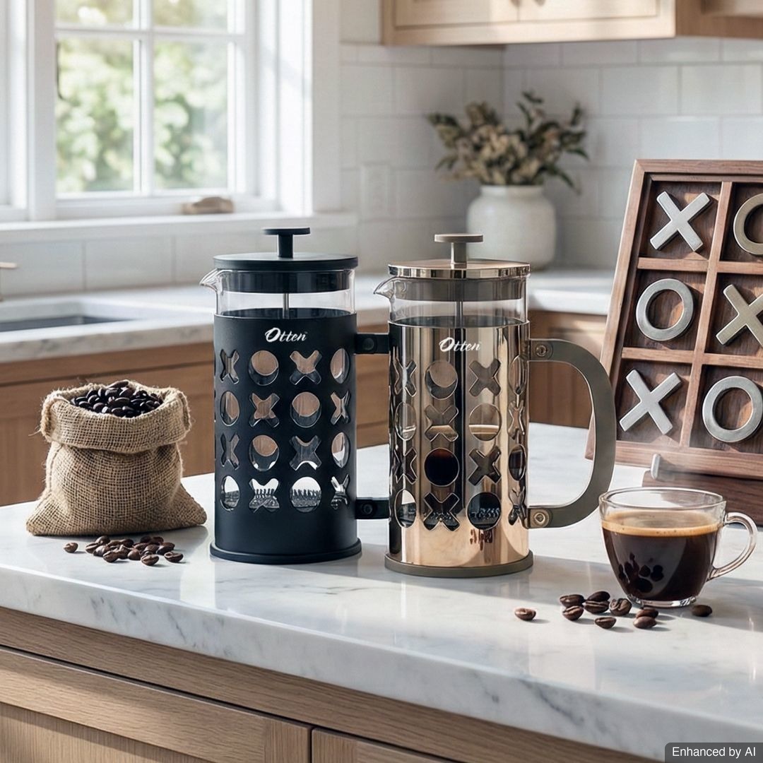 Terra French Press - Otten Coffee Tea Plunger Glass / Alat Kopi Gelas Kaca 350 ML