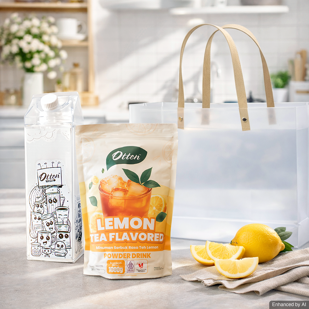 Paket Hampers Ramadhan - Minuman Serbuk Rasa Lemon Tea Powder + Tumblr 1L
