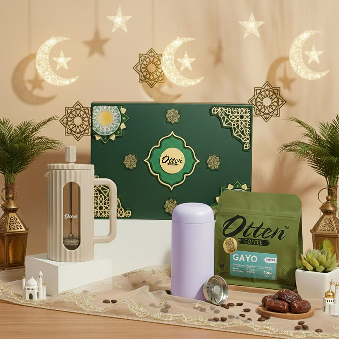 Paket Hampers Ramadhan - Alat Kopi Kaia French Press 350ml Porcelain + Fellow Carter Move Mug Tumbler 16 Oz