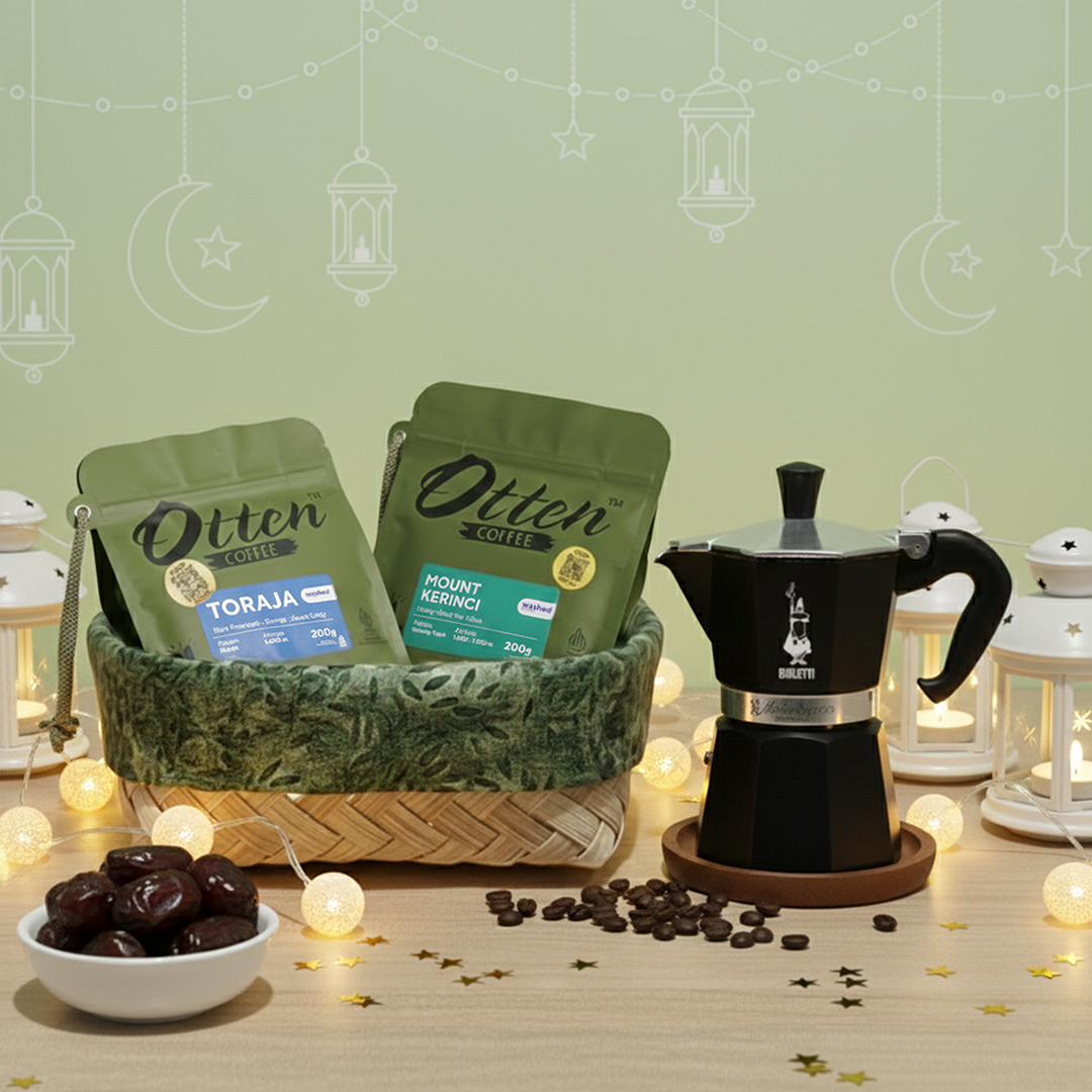Paket Hampers Ramadhan - Alat Kopi Bialetti Moka Express Black 1 Cup + Kopi Arabica