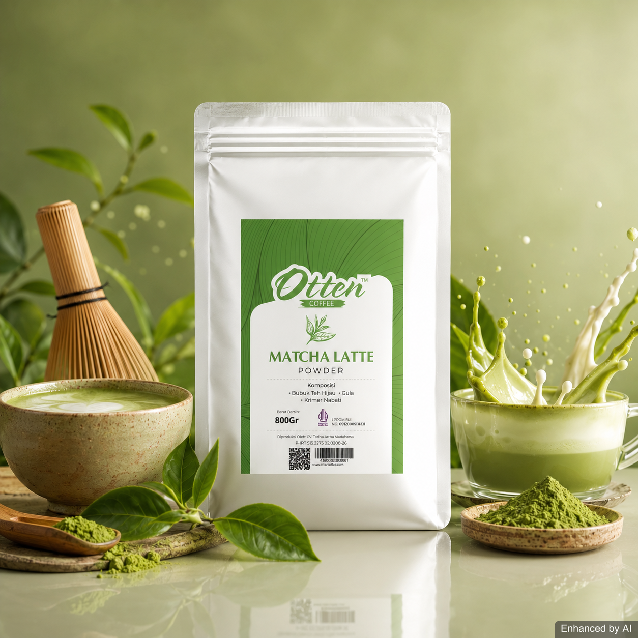 Otten Matcha Daily 800g – Bubuk Matcha Latte Powder Siap Seduh Hemat