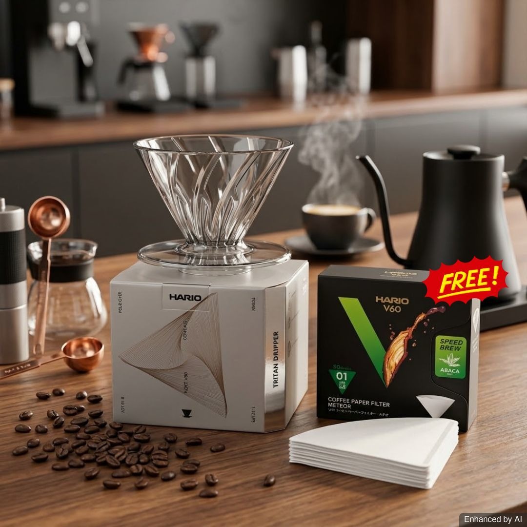 Hario V60 Alpha Tritan Resin Coffee Dripper free Meteor Paper Filter VCF-01-50MT