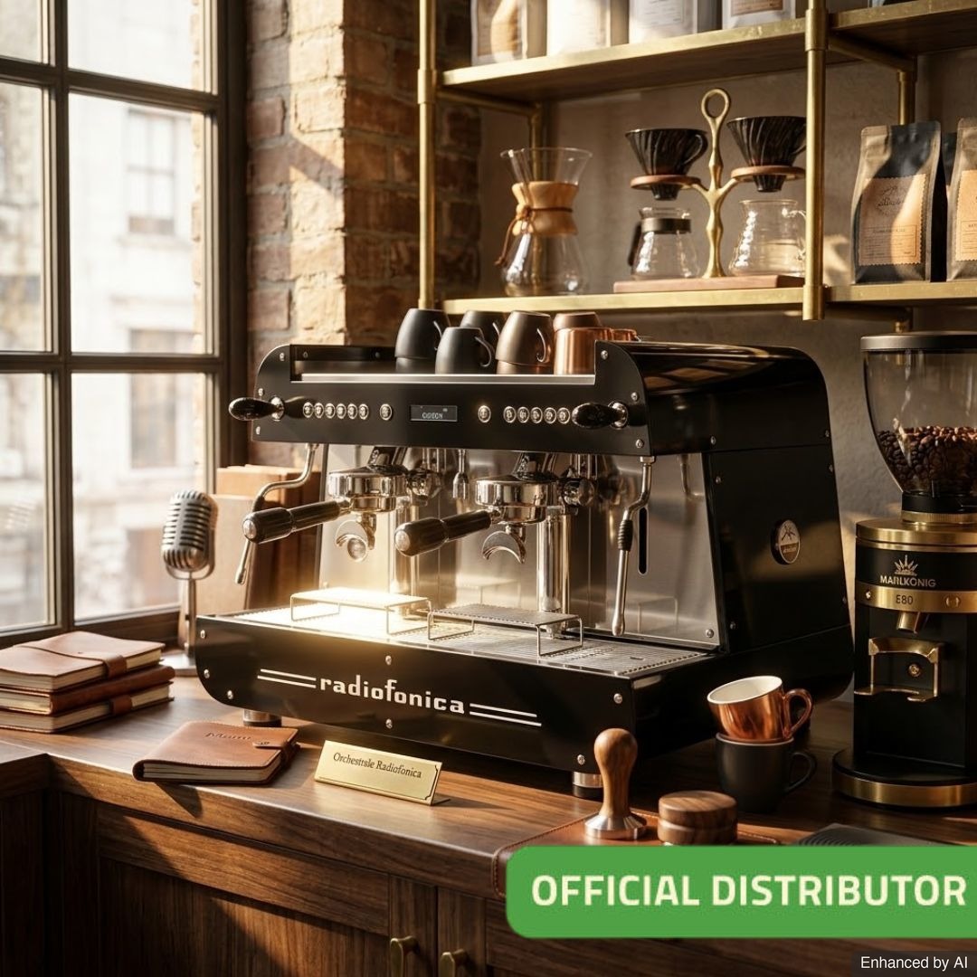 Orchestrale - Radiofonica Espresso Machine Professional Automatic 2GR with Automatic Display and Purge (Total Black)