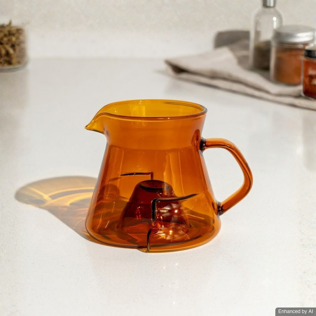 Icosa AVENSI WAVE - Cyclone Sensory Coffee Carafe Small Amber - Server Kopi Alat Seduh Filter V60 Kaca Borosilicate