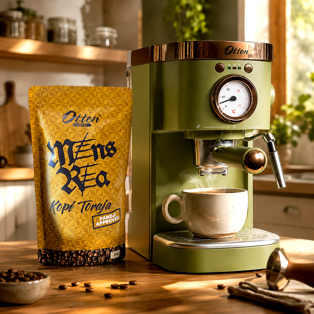 Paket Mens Rea Kopi Toraja x Otten Mesin Kopi Espresso 20 Bar (Retto Forest Green)