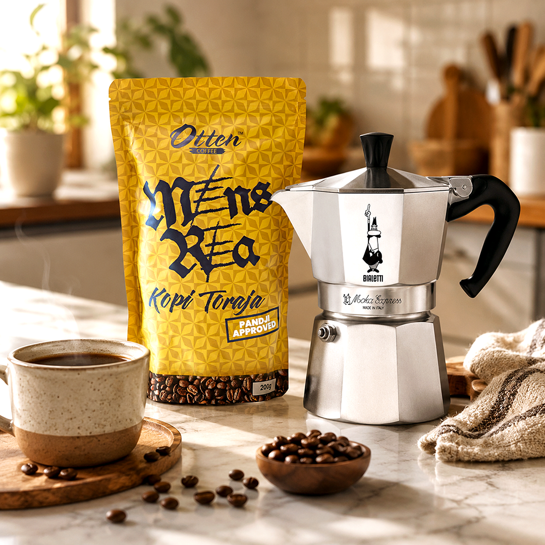 Paket Mens Rea Kopi Toraja x Bialetti Moka Express 3 Cups
