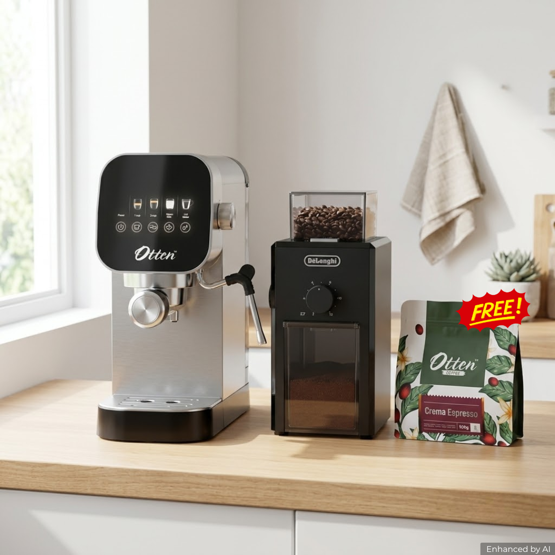Paket Otten Noir + DeLonghi Coffee Grinder KG79 free Crema Espresso 500gr
