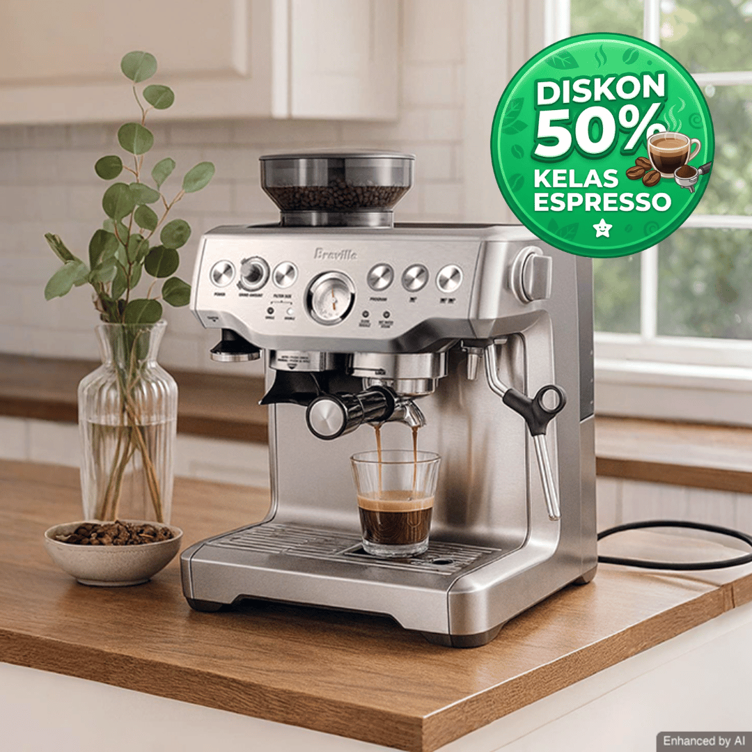 Breville - Coffee Machine The Barista Express (Steel) - BES870BSS